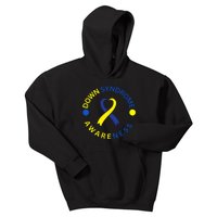 Ribbon Down Right Perfect Down Syndrome Awareness Gift Kids Hoodie