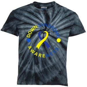 Ribbon Down Right Perfect Down Syndrome Awareness Gift Kids Tie-Dye T-Shirt