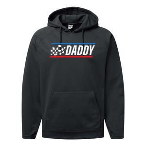 Racing Dad Race Car Pit Crew Birthday gifts for dad Performance Fleece Hoodie