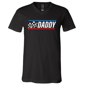 Racing Dad Race Car Pit Crew Birthday gifts for dad V-Neck T-Shirt