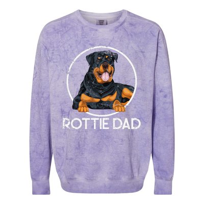 Rottie Dad Rottweiler Colorblast Crewneck Sweatshirt