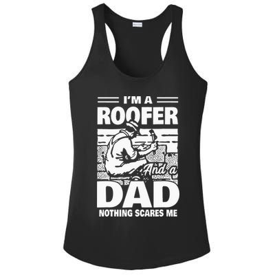 Roofer Dad Roofing Fathers Day Gift Ladies PosiCharge Competitor Racerback Tank