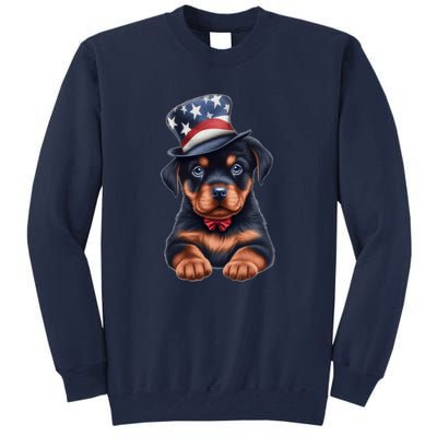 Rottweiler Dog Rottie Puppy USA Flag Cute Rottweilers Dogs Tall Sweatshirt