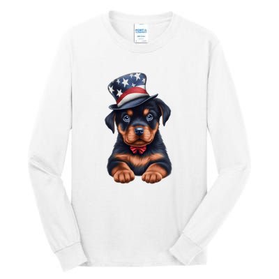 Rottweiler Dog Rottie Puppy USA Flag Cute Rottweilers Dogs Tall Long Sleeve T-Shirt