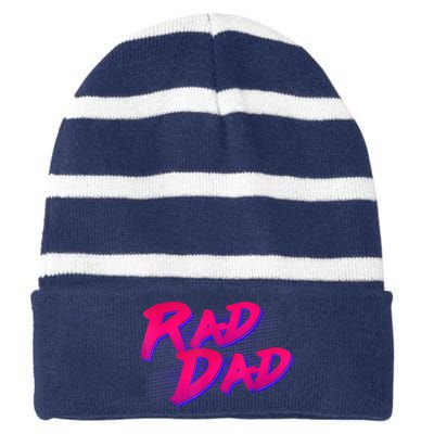 Rad Dad Retro Striped Beanie with Solid Band