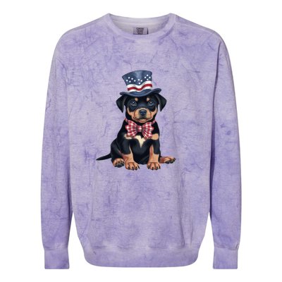 Rottweiler Dog Rottie Puppy USA Flag Cute Rottweilers Dogs Colorblast Crewneck Sweatshirt