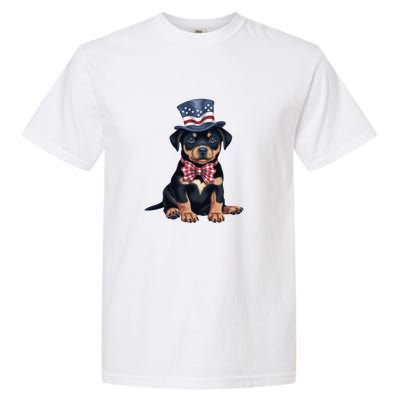 Rottweiler Dog Rottie Puppy USA Flag Cute Rottweilers Dogs Garment-Dyed Heavyweight T-Shirt