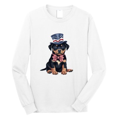 Rottweiler Dog Rottie Puppy USA Flag Cute Rottweilers Dogs Long Sleeve Shirt