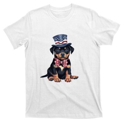 Rottweiler Dog Rottie Puppy USA Flag Cute Rottweilers Dogs T-Shirt