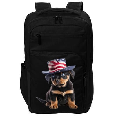 Rottweiler Dog Rottie Puppy USA Flag Cute Rottweilers Dogs Impact Tech Backpack