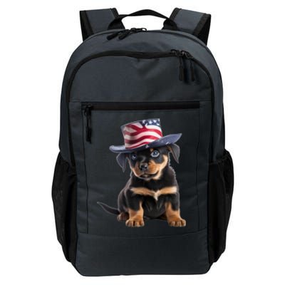 Rottweiler Dog Rottie Puppy USA Flag Cute Rottweilers Dogs Daily Commute Backpack