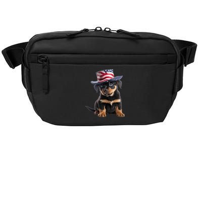 Rottweiler Dog Rottie Puppy USA Flag Cute Rottweilers Dogs Crossbody Pack