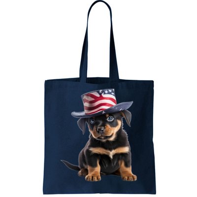 Rottweiler Dog Rottie Puppy USA Flag Cute Rottweilers Dogs Tote Bag