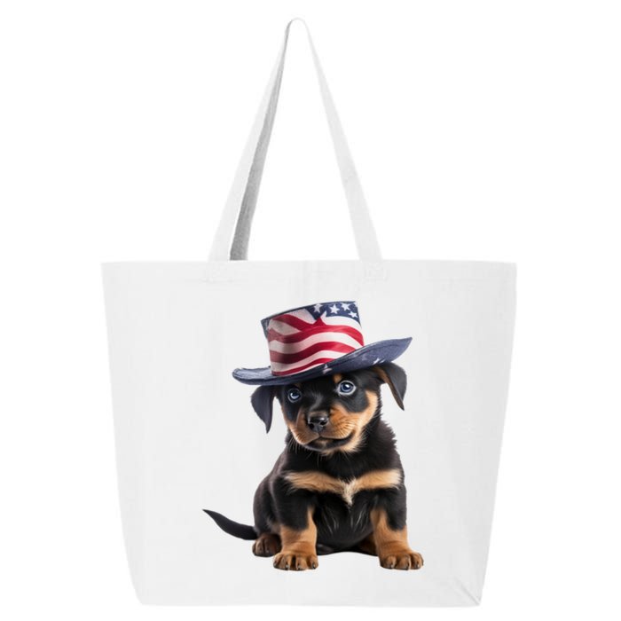 Rottweiler Dog Rottie Puppy USA Flag Cute Rottweilers Dogs 25L Jumbo Tote