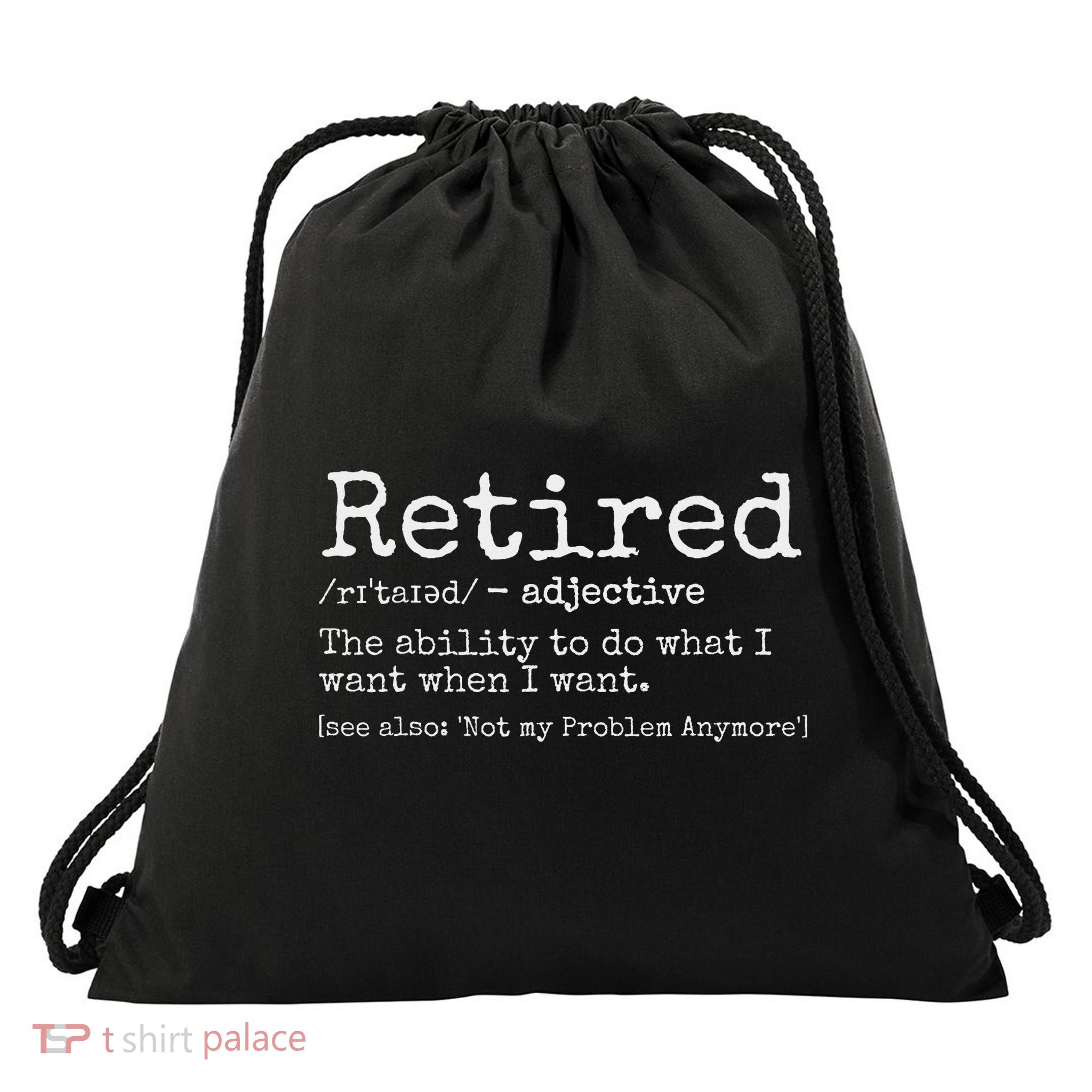 Retired Definition Retirement Definition For Women Drawstring Bag
