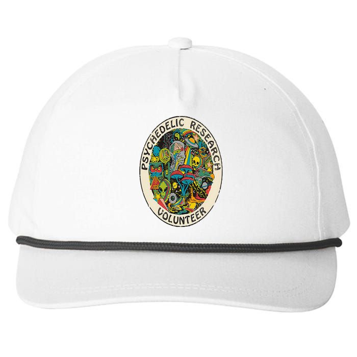 Retro Design Research Volunteer Psychedelic Mushroom Vintage Snapback Five-Panel Rope Hat