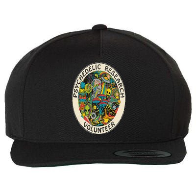 Retro Design Research Volunteer Psychedelic Mushroom Vintage Wool Snapback Cap