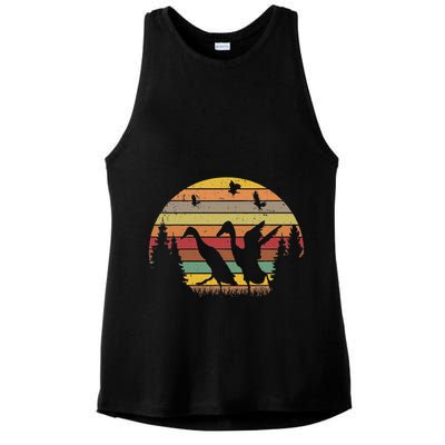 Running Duck Retro Runner Duck Vintage Ladies PosiCharge Tri-Blend Wicking Tank