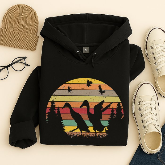 Running Duck Retro Runner Duck Vintage Hoodie