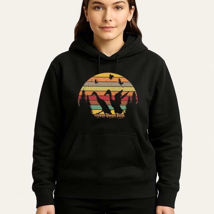 Running Duck Retro Runner Duck Vintage Hoodie