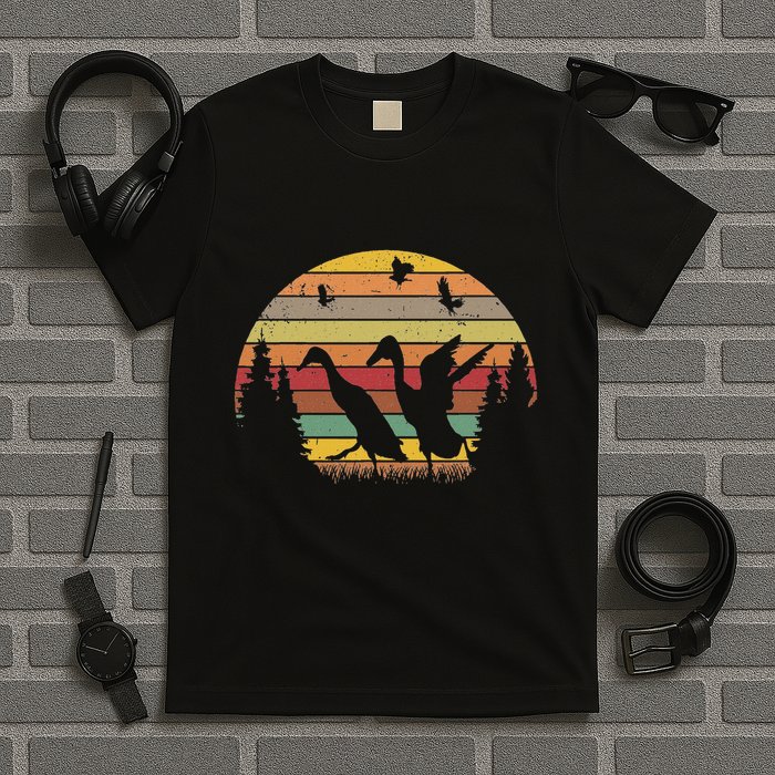 Running Duck Retro Runner Duck Vintage T-Shirt