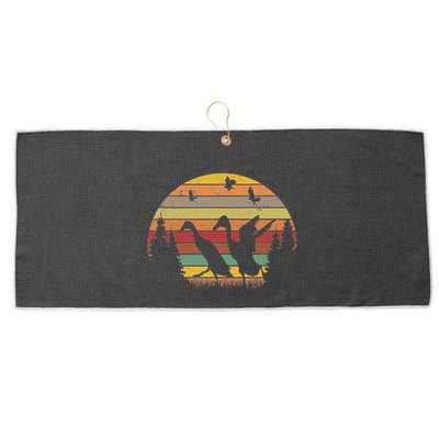 Running Duck Retro Runner Duck Vintage Large Microfiber Waffle Golf Towel