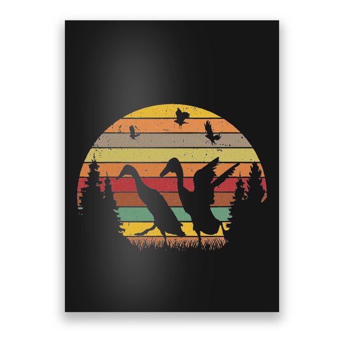 Running Duck Retro Runner Duck Vintage Poster