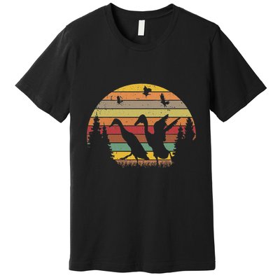 Running Duck Retro Runner Duck Vintage Premium T-Shirt