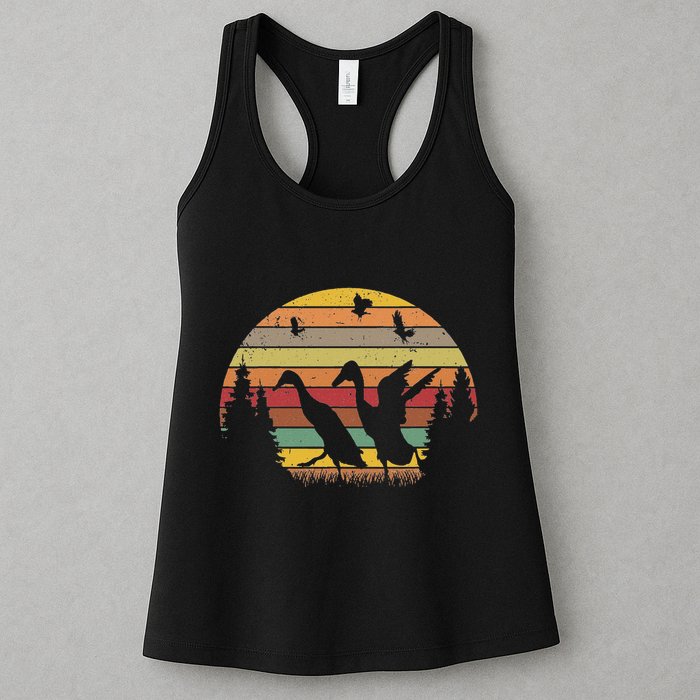 Running Duck Retro Runner Duck Vintage Womens Tank Top