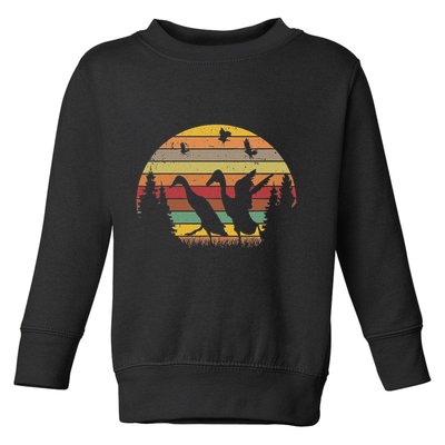 Running Duck Retro Runner Duck Vintage Toddler Sweatshirt