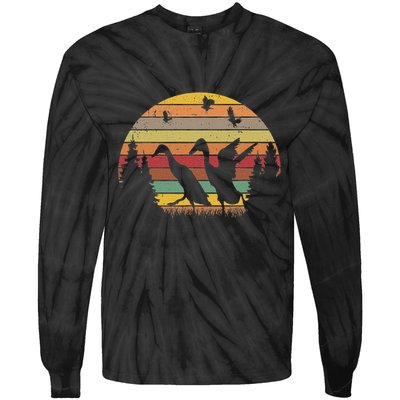 Running Duck Retro Runner Duck Vintage Tie-Dye Long Sleeve Shirt