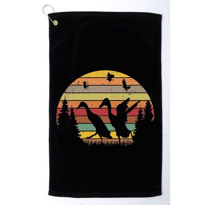Running Duck Retro Runner Duck Vintage Golf Towel