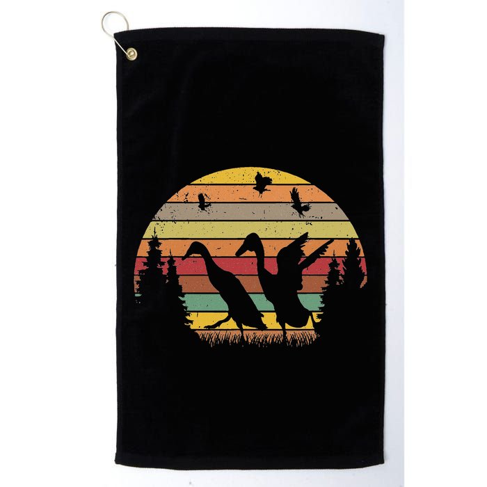 Running Duck Retro Runner Duck Vintage Golf Towel