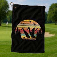 Running Duck Retro Runner Duck Vintage Golf Towel