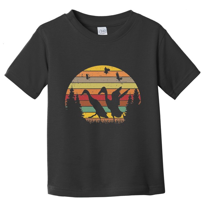 Running Duck Retro Runner Duck Vintage Toddler T-Shirt