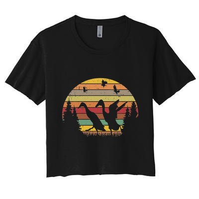 Running Duck Retro Runner Duck Vintage Crop Top