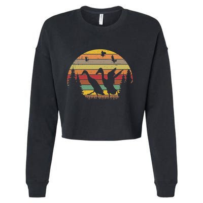 Running Duck Retro Runner Duck Vintage Cropped Pullover Crew
