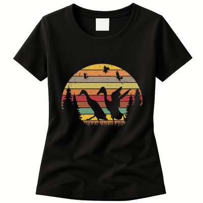 Running Duck Retro Runner Duck Vintage Womens T-Shirt
