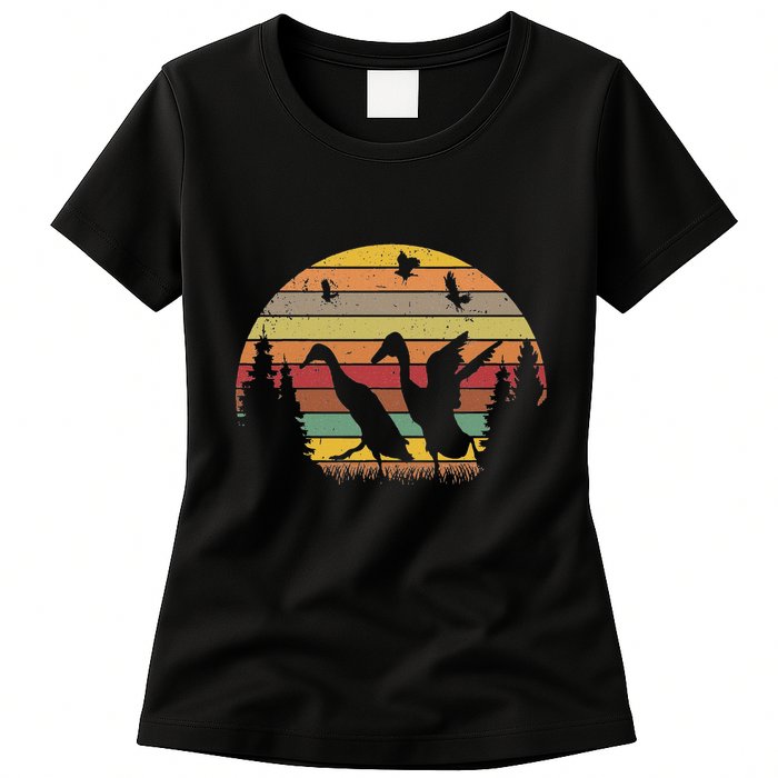 Running Duck Retro Runner Duck Vintage Womens T-Shirt