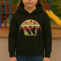 Running Duck Retro Runner Duck Vintage Kids Hoodie