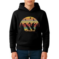 Running Duck Retro Runner Duck Vintage Kids Hoodie