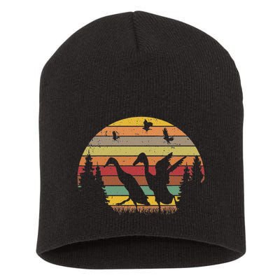 Running Duck Retro Runner Duck Vintage Short Acrylic Beanie