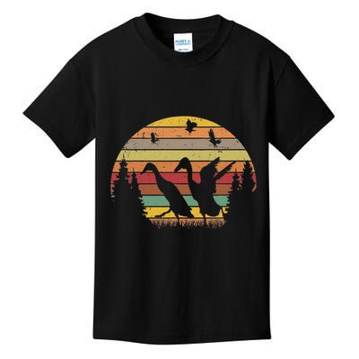 Running Duck Retro Runner Duck Vintage Kids T-Shirt