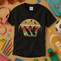 Running Duck Retro Runner Duck Vintage Kids T-Shirt