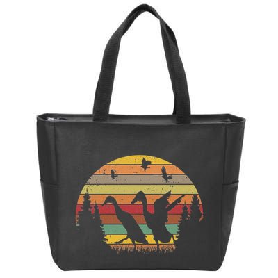 Running Duck Retro Runner Duck Vintage Zip Tote Bag