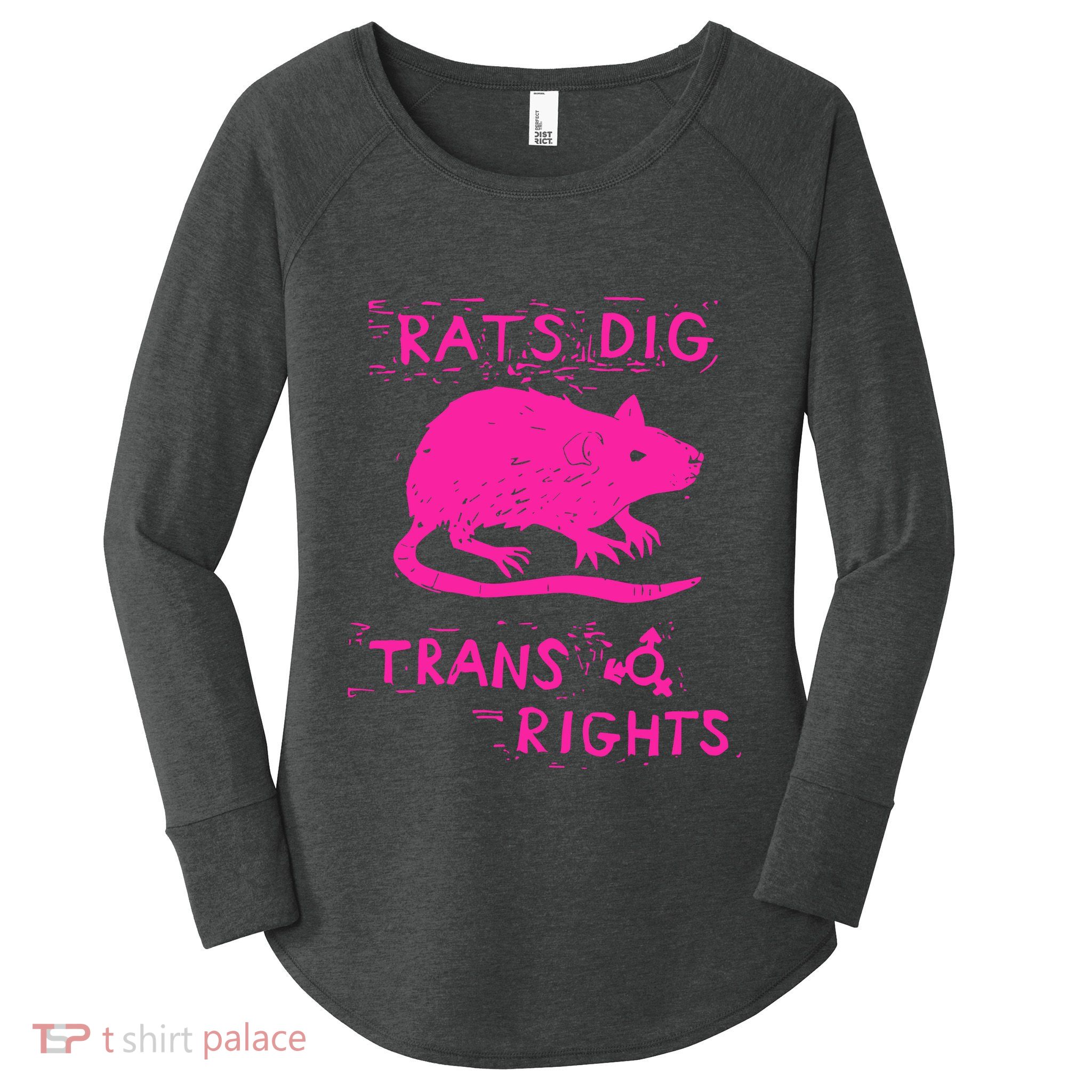 Rats Dig Women's Perfect Tri Tunic Long Sleeve Shirt