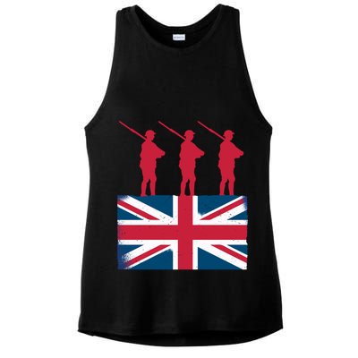 Remembrance Day Remember The Fallen British Flag Veteran Gift Ladies PosiCharge Tri-Blend Wicking Tank