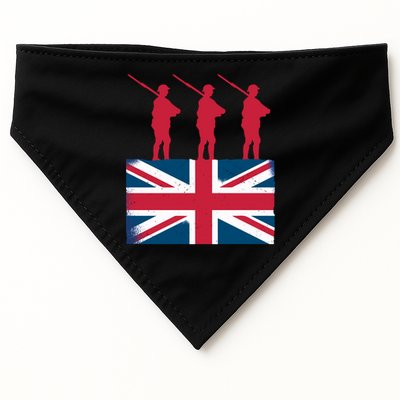 Remembrance Day Remember The Fallen British Flag Veteran Gift USA-Made Doggie Bandana