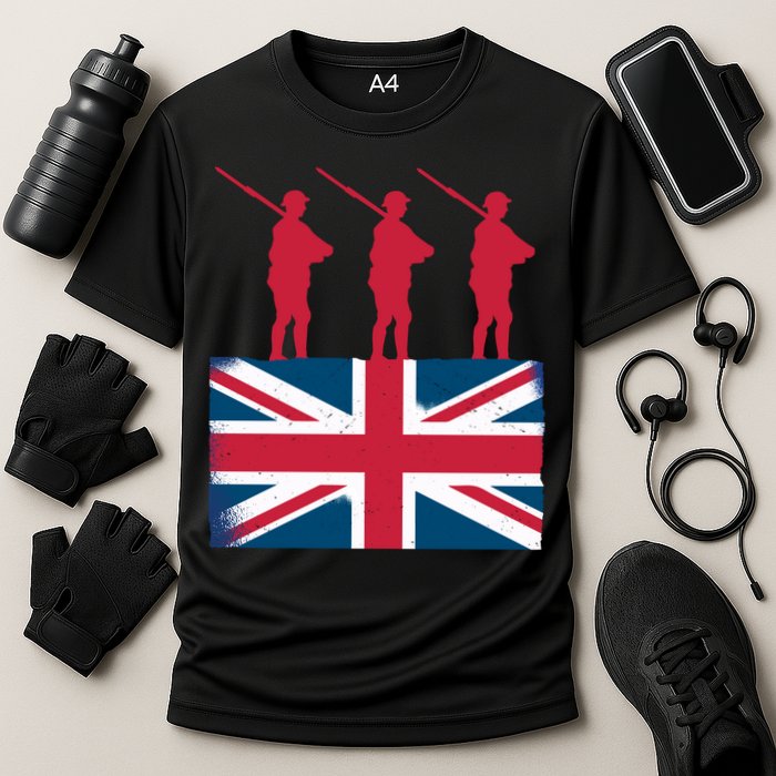 Remembrance Day Remember The Fallen British Flag Veteran Gift Cooling Performance Crew T-Shirt