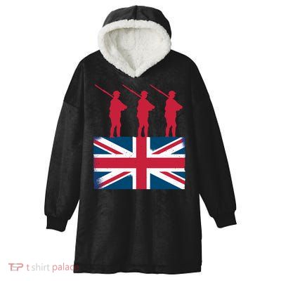 Remembrance Day Remember The Fallen British Flag Veteran Gift Hooded Wearable Blanket